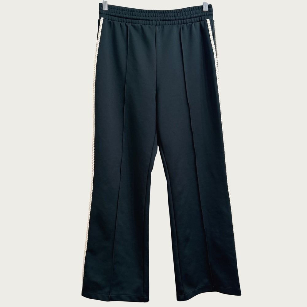 Maeve‎ Anthropologie Pull-On Track Pants-Small Dark Green Crochet Quiet Luxury
